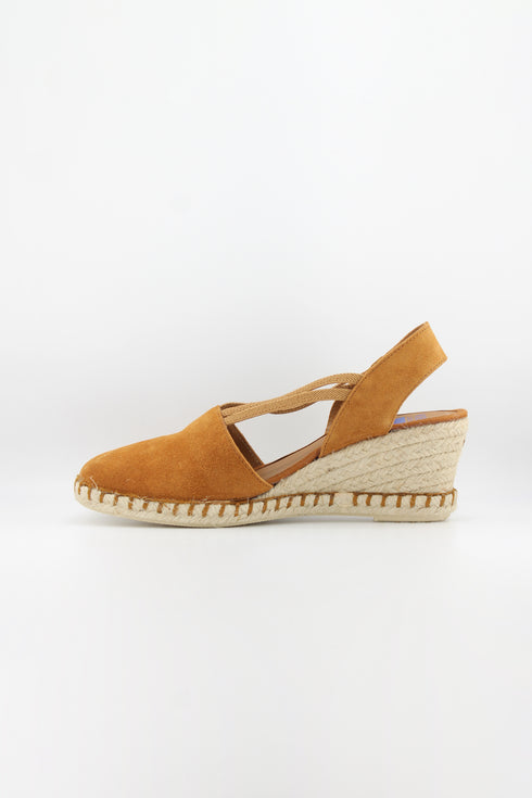 Verbenas Suede Espadrille Wedge Slingback Sandals